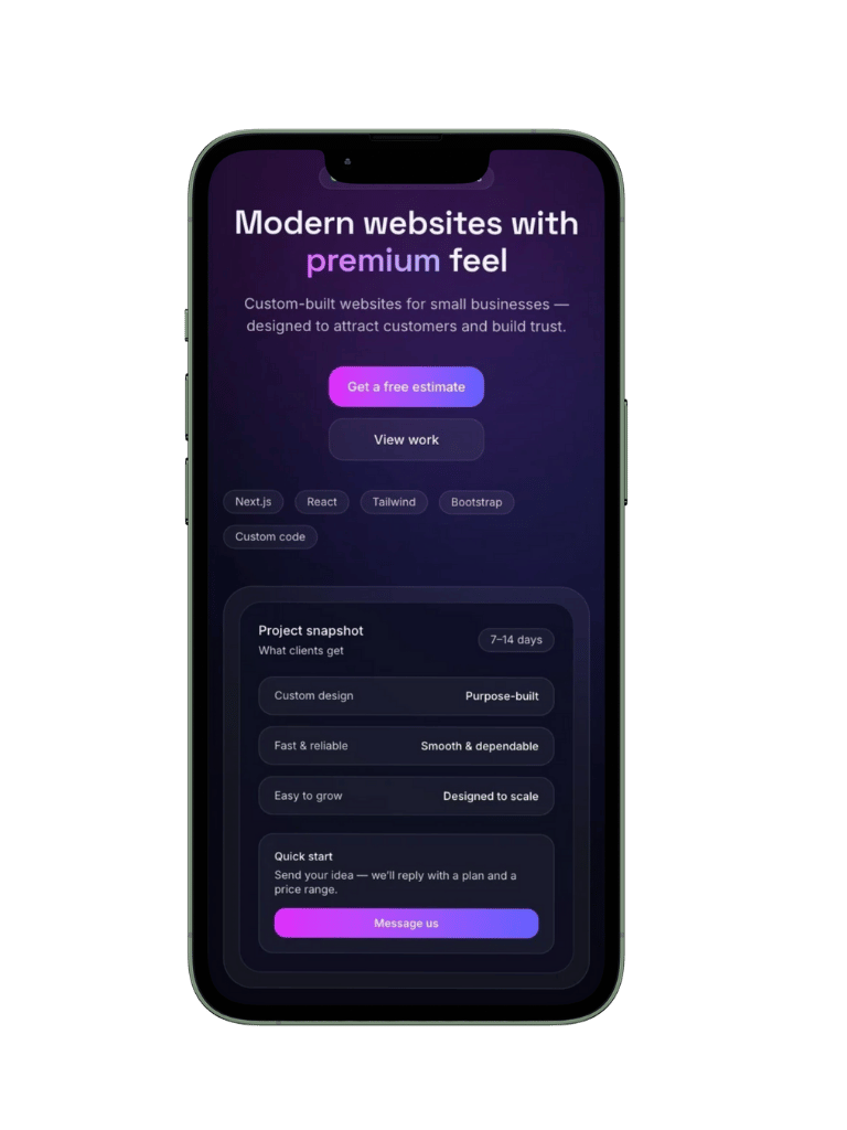 Landing page preview